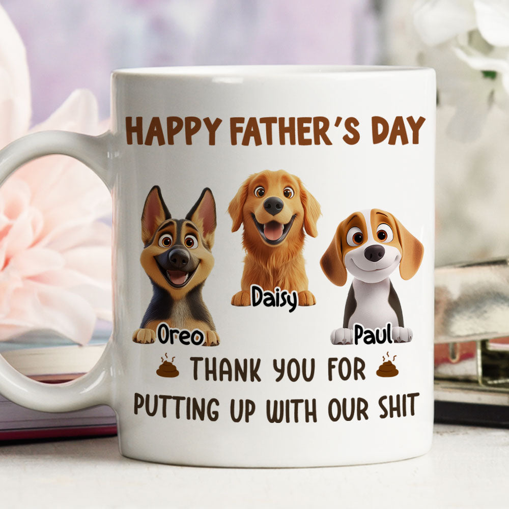 Custom Father's day Birthday Gifts For Cat Dad, Cat Lovers • Putting Up With My Shit Daddy - Personalized Coffee Mug