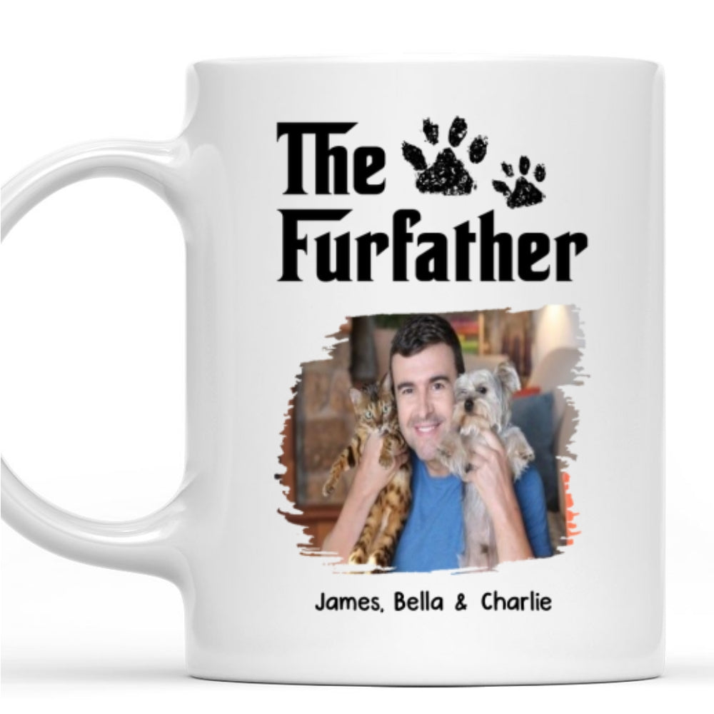 Custom Photo Father's day Birthday Gifts For Pet Dad, Pet Lovers • White Cool Pet Father Photo - Personalized Coffee Mug