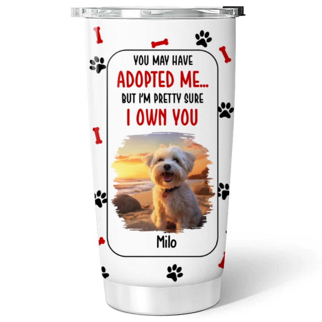 Custom Christmas Birthday Gifts For Pet Lovers • Adopted Us Photo - Personalized Tumbler