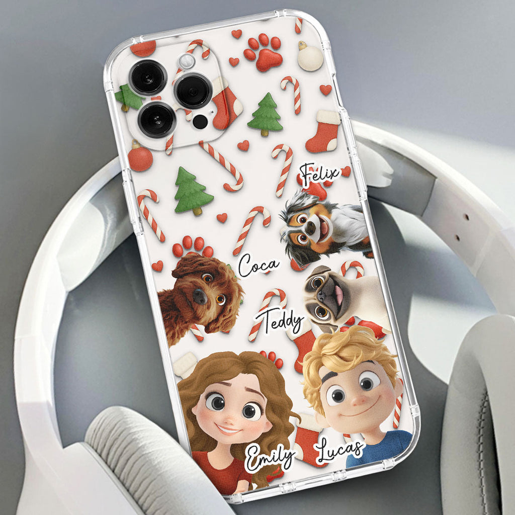 Dog And Couple Cartoon - Personalized Phone Case