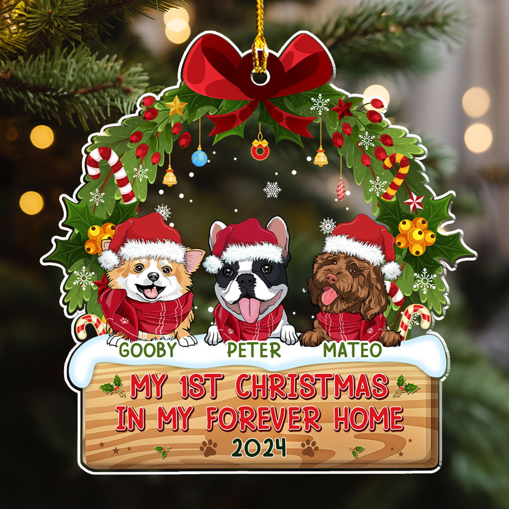 1st Christmas In Forever Home - Personalized Acrylic Ornament