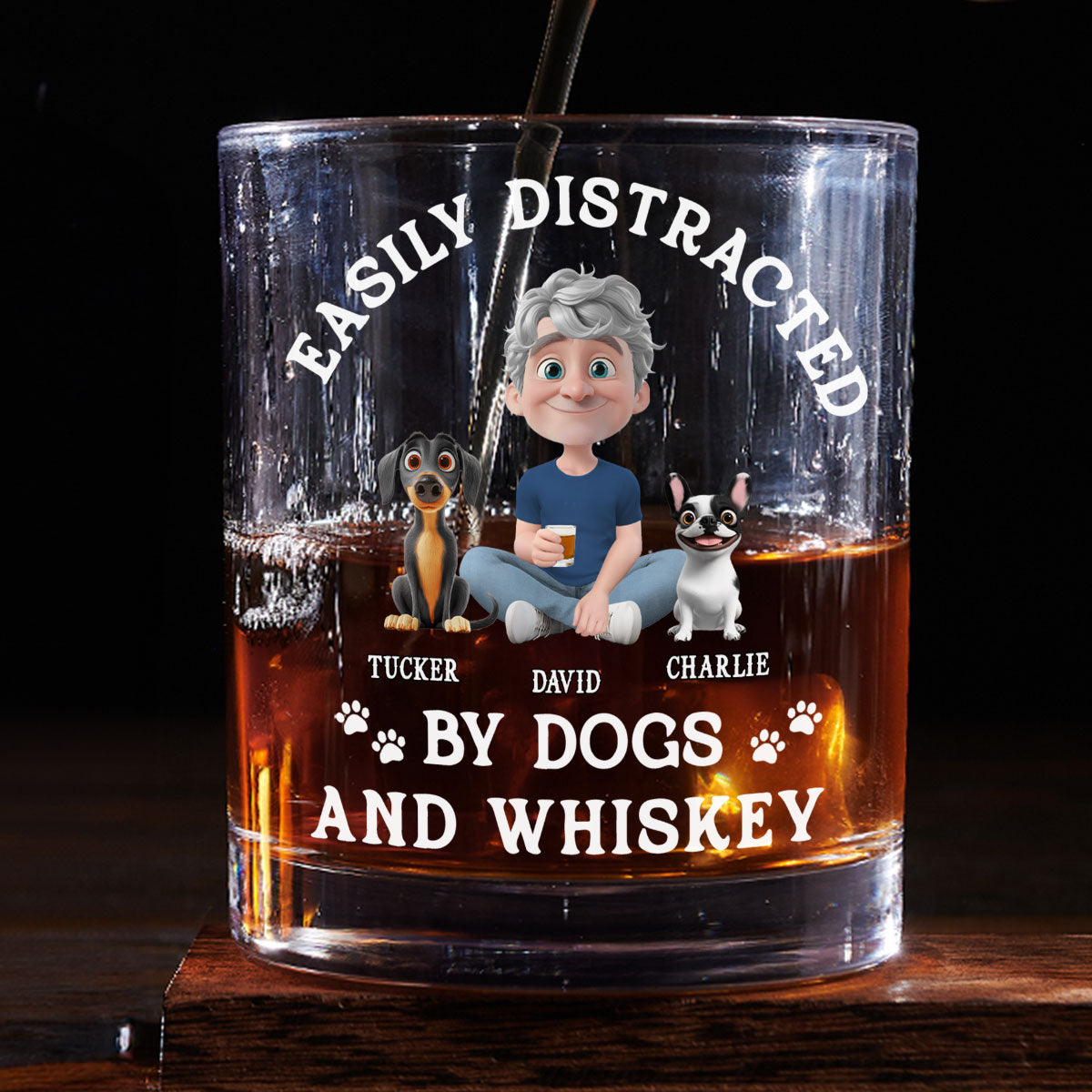 Very Distracted By - Personalized Whiskey Glass