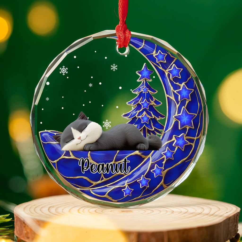 Custom Christmas Decor Home Birthday Gifts For Pet Lovers • Beside Pearl Of You With Pet - Personalized 3D Effect Glass Ornament