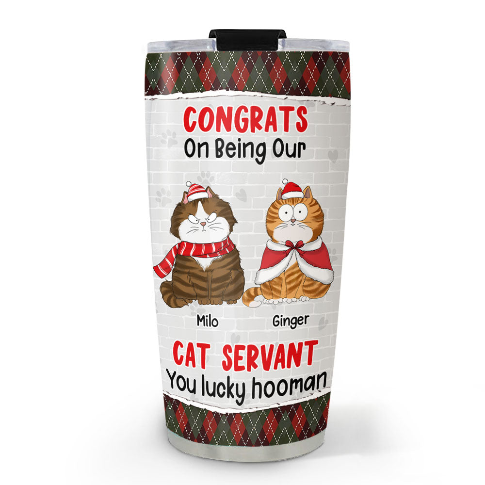 Custom Christmas Birthday Gifts For Pet Lovers • Congrats Lucky Hooman - Personalized Tumbler