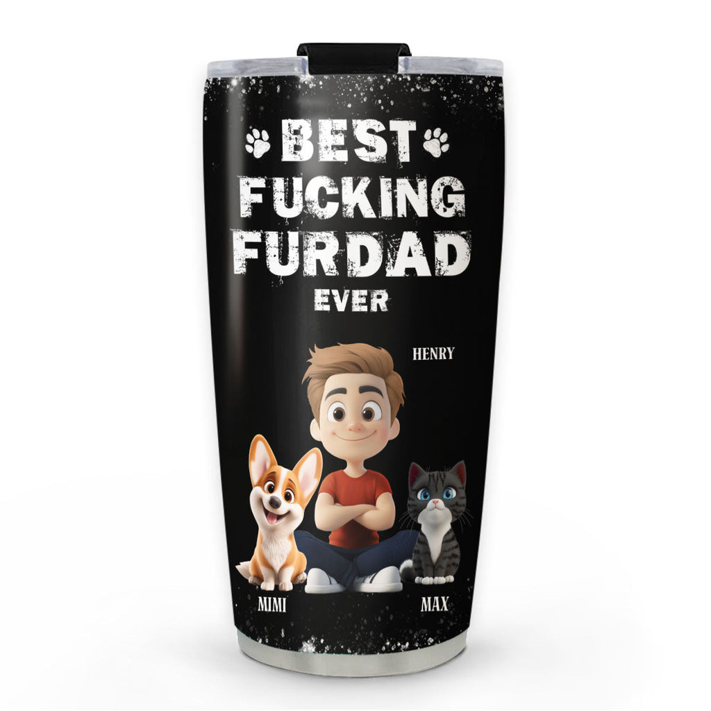 Custom Christmas Birthday Gifts For Pet Dad, Pet Lovers • This Is The Best Fur Dad - Personalized Tumbler