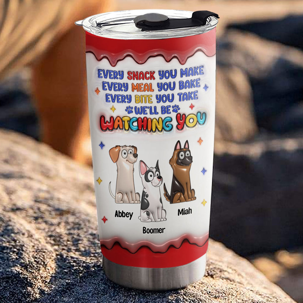 Custom Christmas Birthday Gifts For Pet Lovers • Cheeky Pup - Personalized 3D Inflated Effect Tumbler