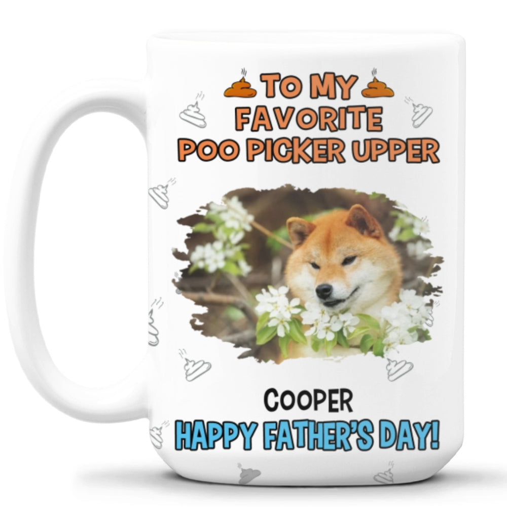 Custom Photo Father's day Birthday Gifts For Dog Dad, Dog Lovers • Favorite Dog Poo Picker Photo - Personalized Coffee Mug