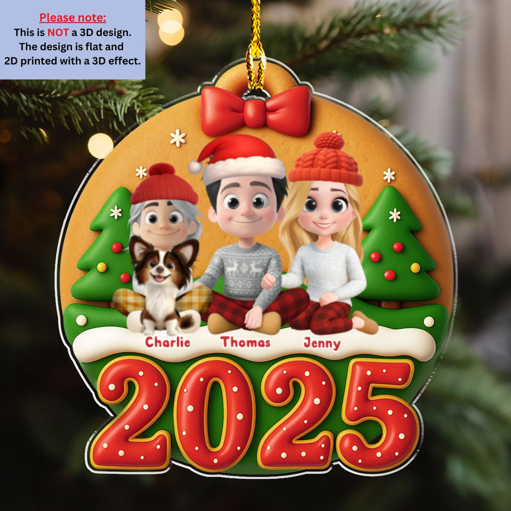 Custom Christmas Decor Home Birthday Gifts For Dog Lovers • Family Circle Cake - Personalized Acrylic Ornament