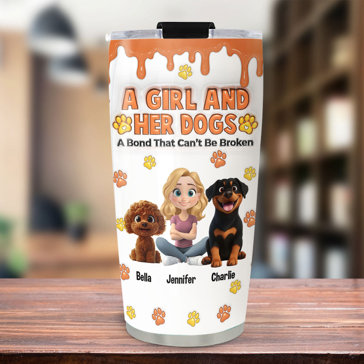 Custom Mother's day Birthday Gifts For Pet Mom, Pet Lovers • You And Me Bond That Can Not Be Broken - Personalized 3D Inflated Tumbler
