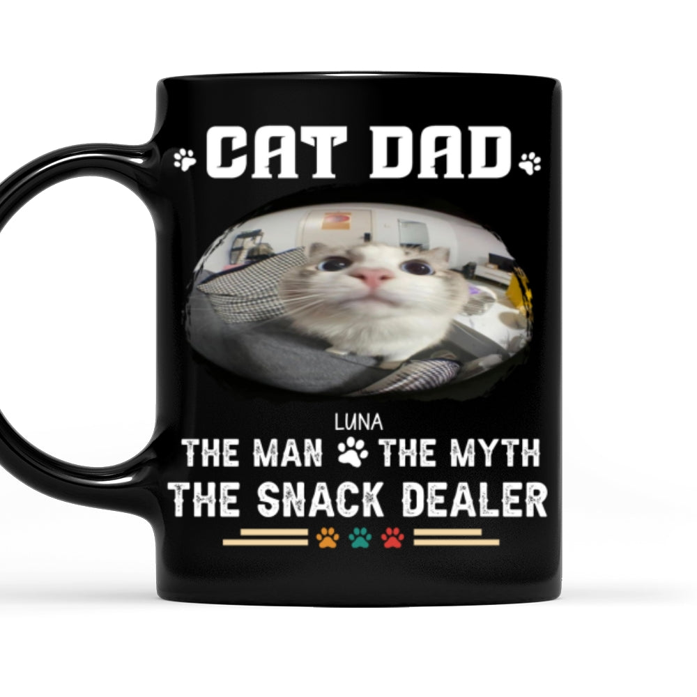 Custom Photo Christmas Birthday Gifts For Cat Dad, Cat Lovers • Man Myth Dealer Photo - Personalized Coffee Mug