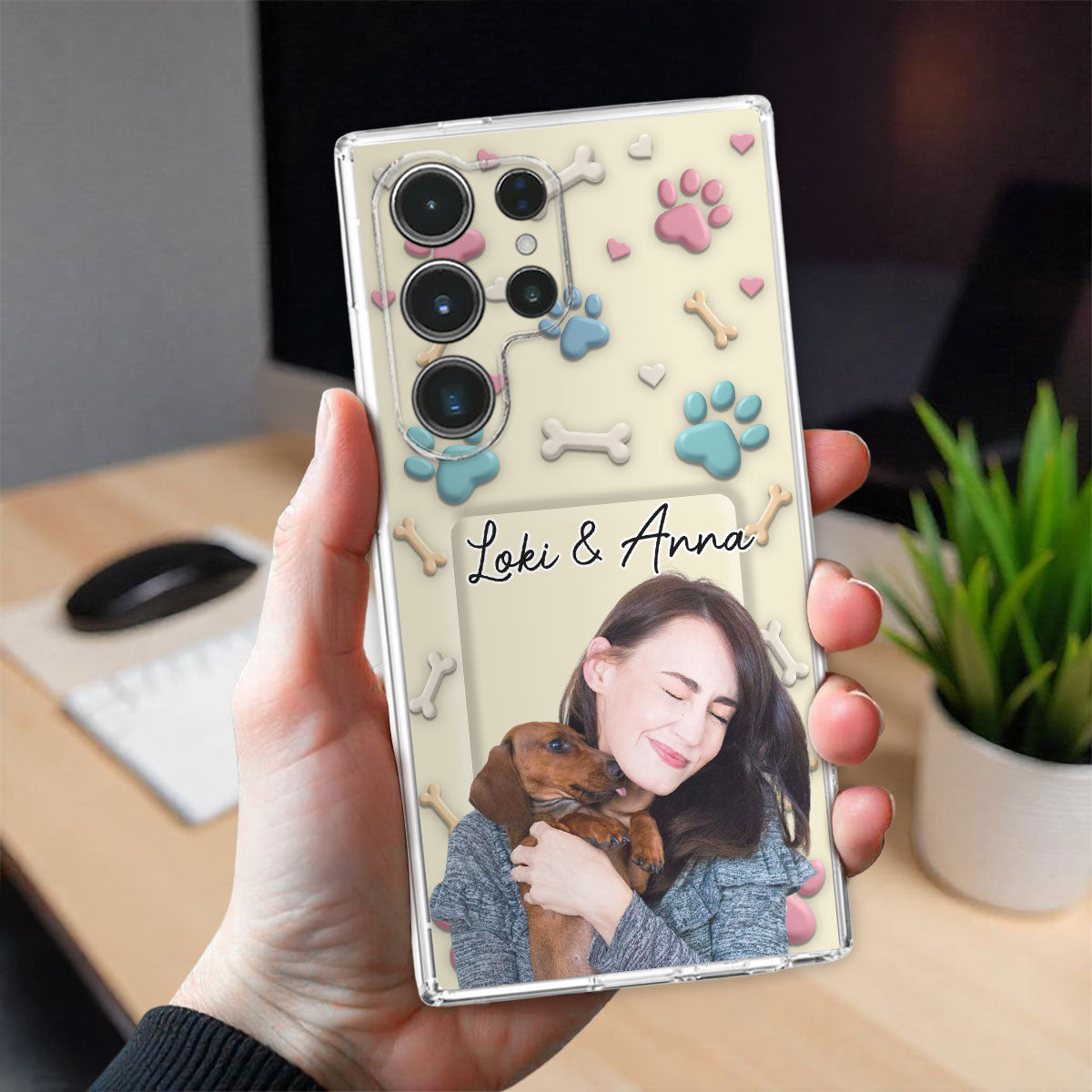 Dog Mom Cartoon Photo - Personalized 3D Effect Phone Case