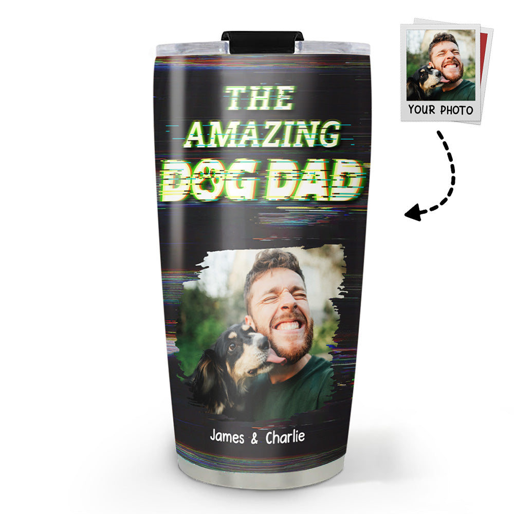 Custom Photo Father's day Birthday Gifts For Dog Dad, Dog Lovers • This Is Our Awesome Dog Dad Photo - Personalized Tumbler