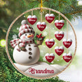 Happy Christmas Snowman Grandma - Personalized 3D Inflated Effect Acrylic Ornament