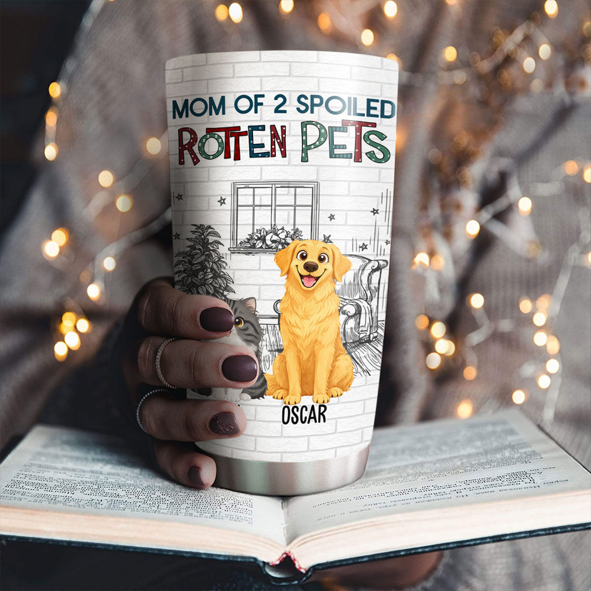 Custom Mother's day Birthday Gifts For Pet Mom, Pet Lovers • Funny Mom Dad Storybook Pet - Personalized Tumbler