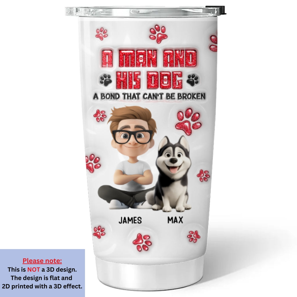 Custom Christmas Birthday Gifts For Dog Lovers • No Space Between Us Daily Ver - Personalized 3D Inflated Effect Tumbler