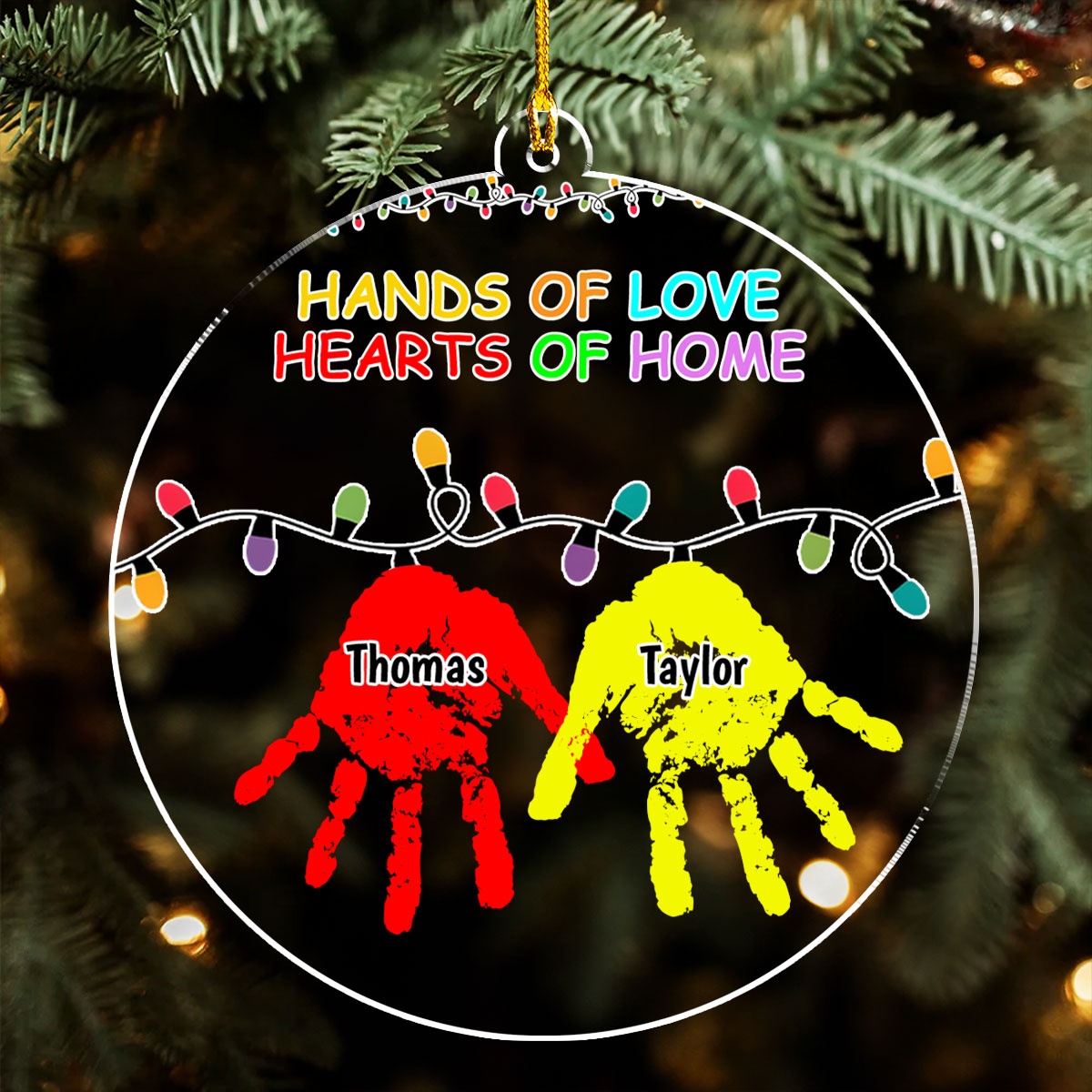 Hands Of Love - Personalized Acrylic Ornament