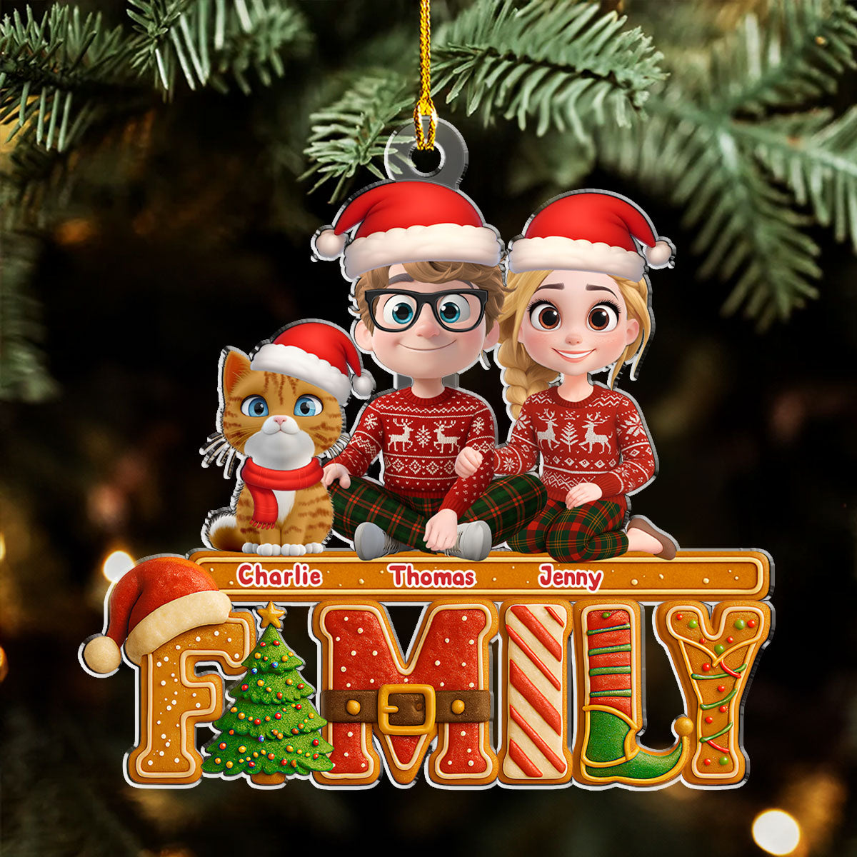 Custom Christmas Decor Home Birthday Gifts For Cat Lovers • Our Christmas Story - Personalized Acrylic Ornament