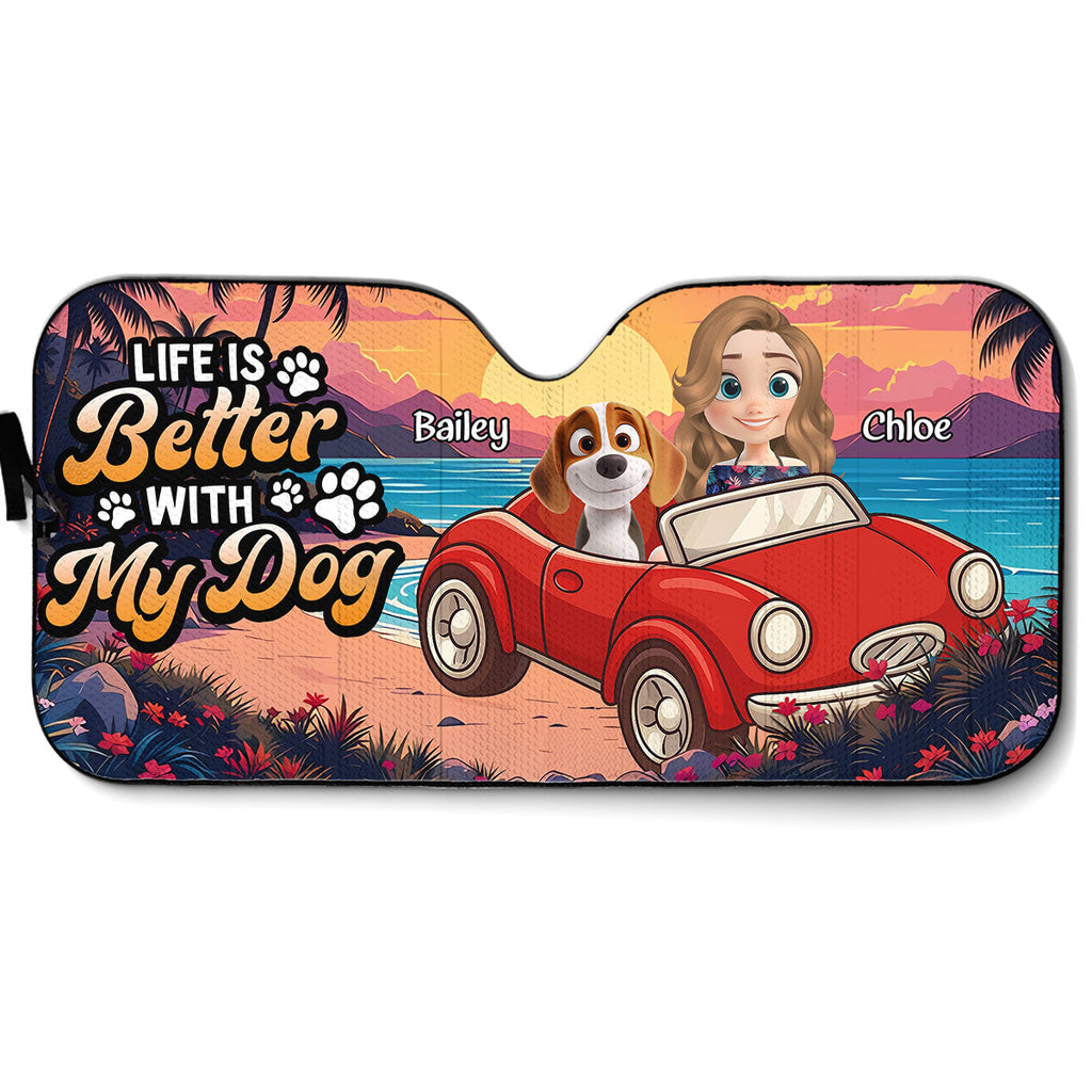 Custom Christmas Birthday Gifts Car Accessories for Dog Parents • Dog And Car - Personalized Car Sunshade