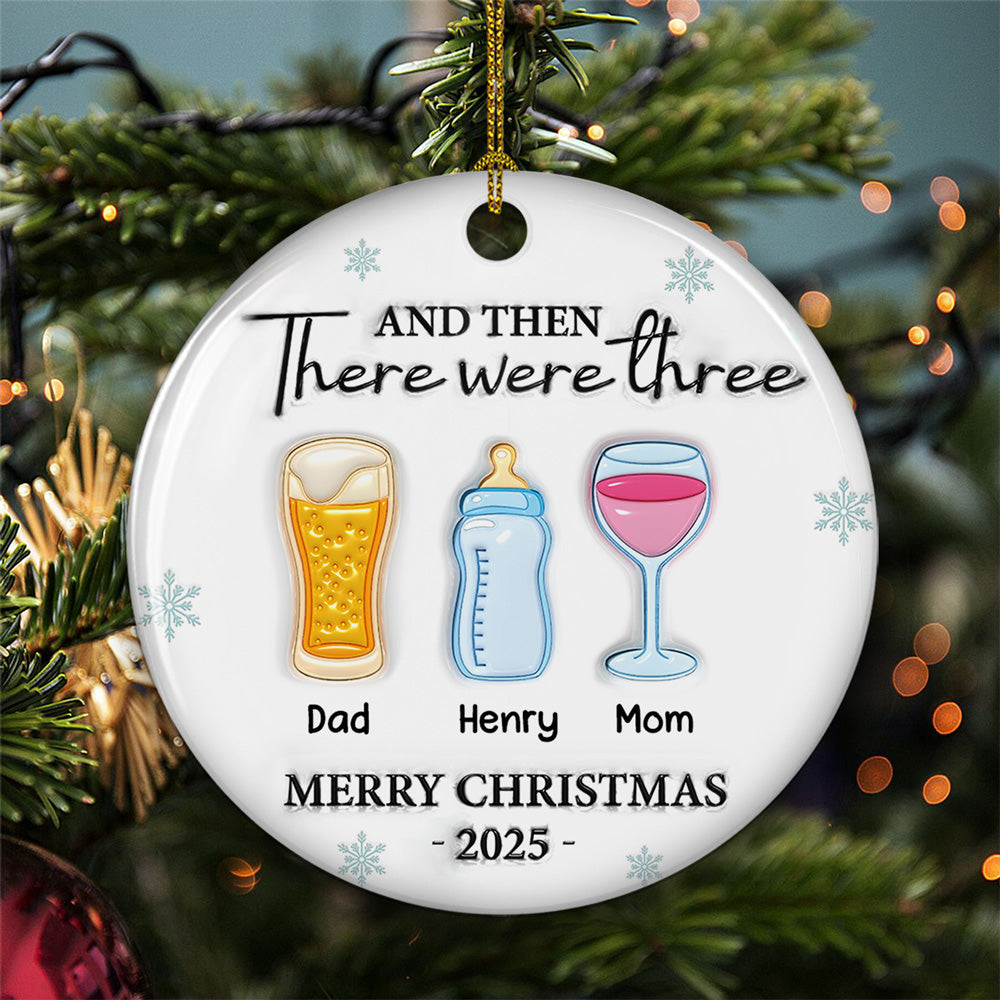 And Then There Were Four - Personalized 3D Inflated Effect Ceramic Ornament