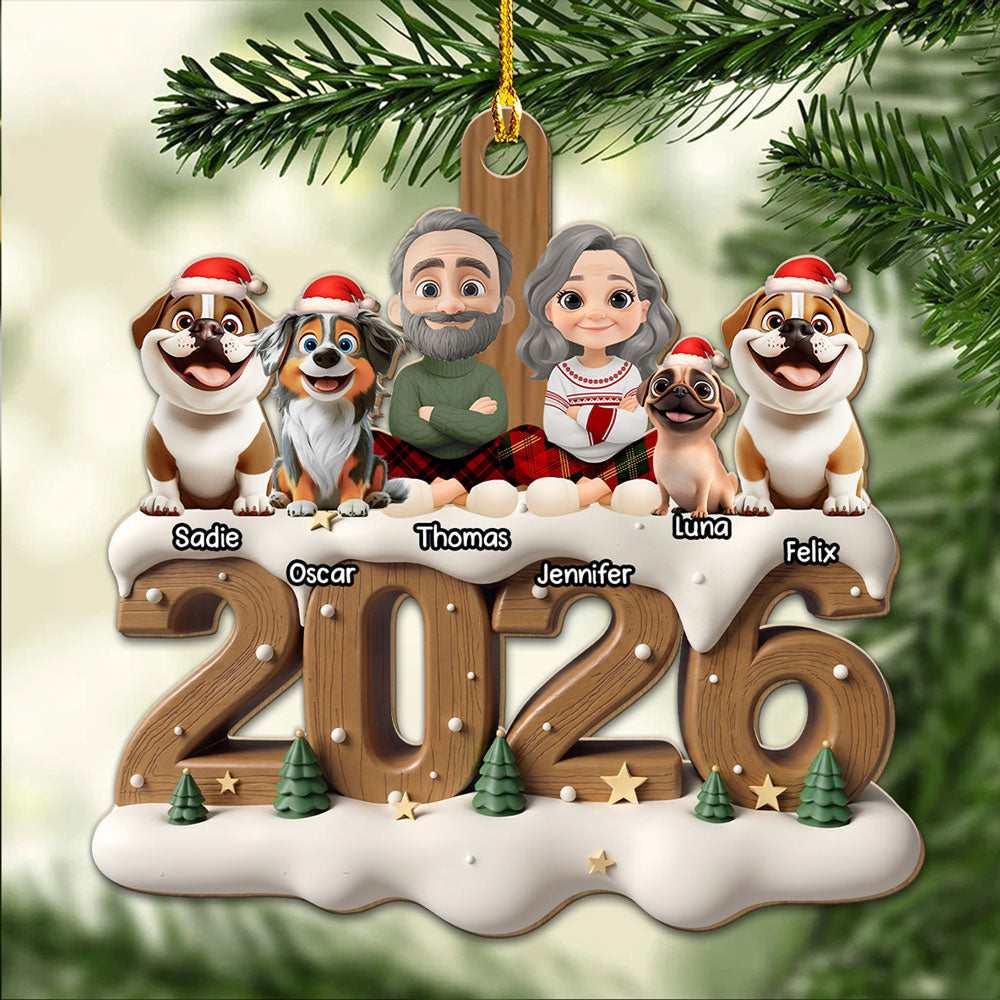 Custom Christmas Decor Home Birthday Gifts For Dog Lovers • Together This Year Onwards - Personalized 3D Effect Wood Ornament
