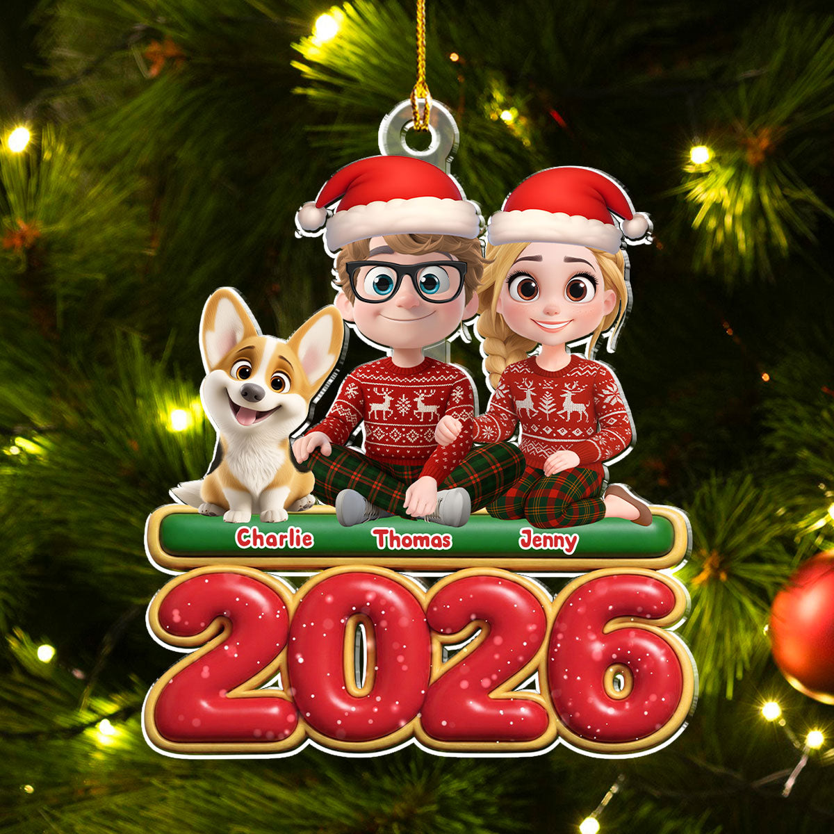 Custom Keepsake Christmas Ornament •  We And Our Dog - Personalized Acrylic Ornament