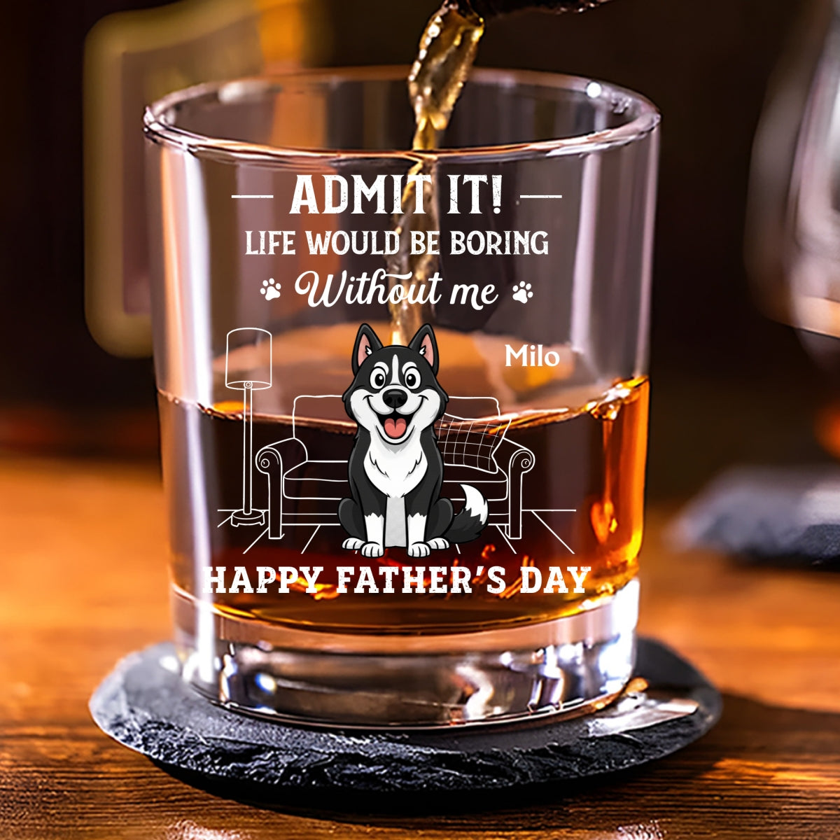 You Deserve All The Tail Wags - Personalized Whiskey Glass