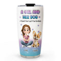 Custom Christmas Birthday Gifts For Dog Mom, Dog Lovers • Blue Glitter - Personalized 3D Inflated Tumbler