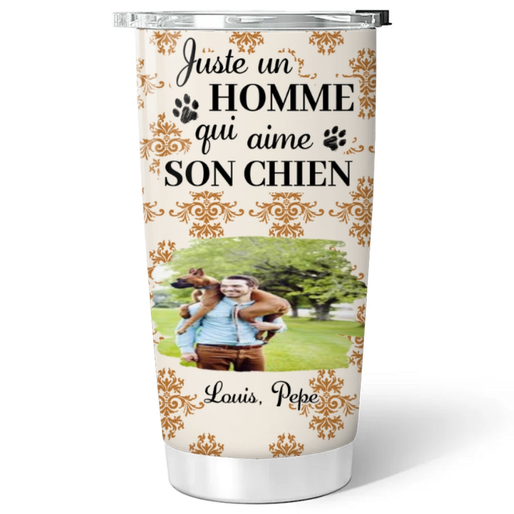 Custom Photo Christmas Birthday Gifts For Dog Dad, Dog Lovers • Gobelet Personnalisé - Chiens Citrouille d’Automne Photo