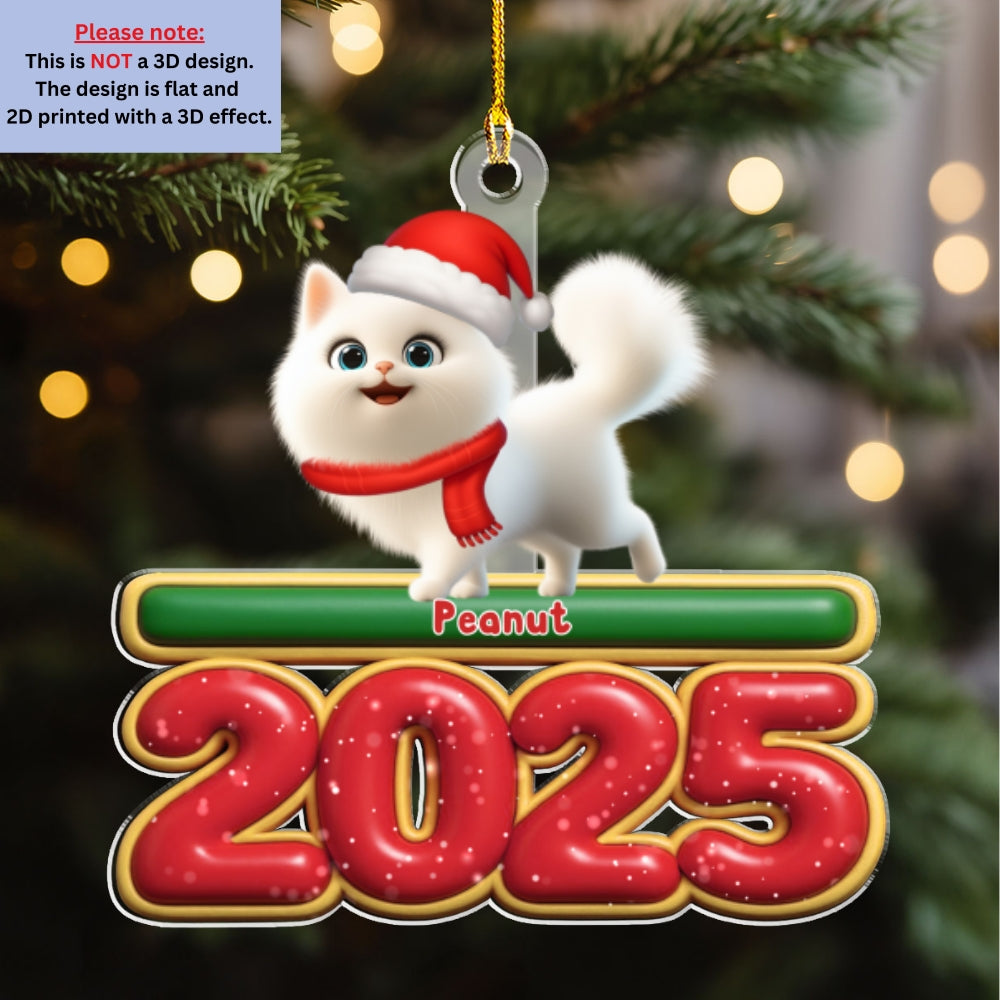 Custom Christmas Decor Home Birthday Gifts For Cat Lovers • Walking Cat - Personalized Acrylic Ornament