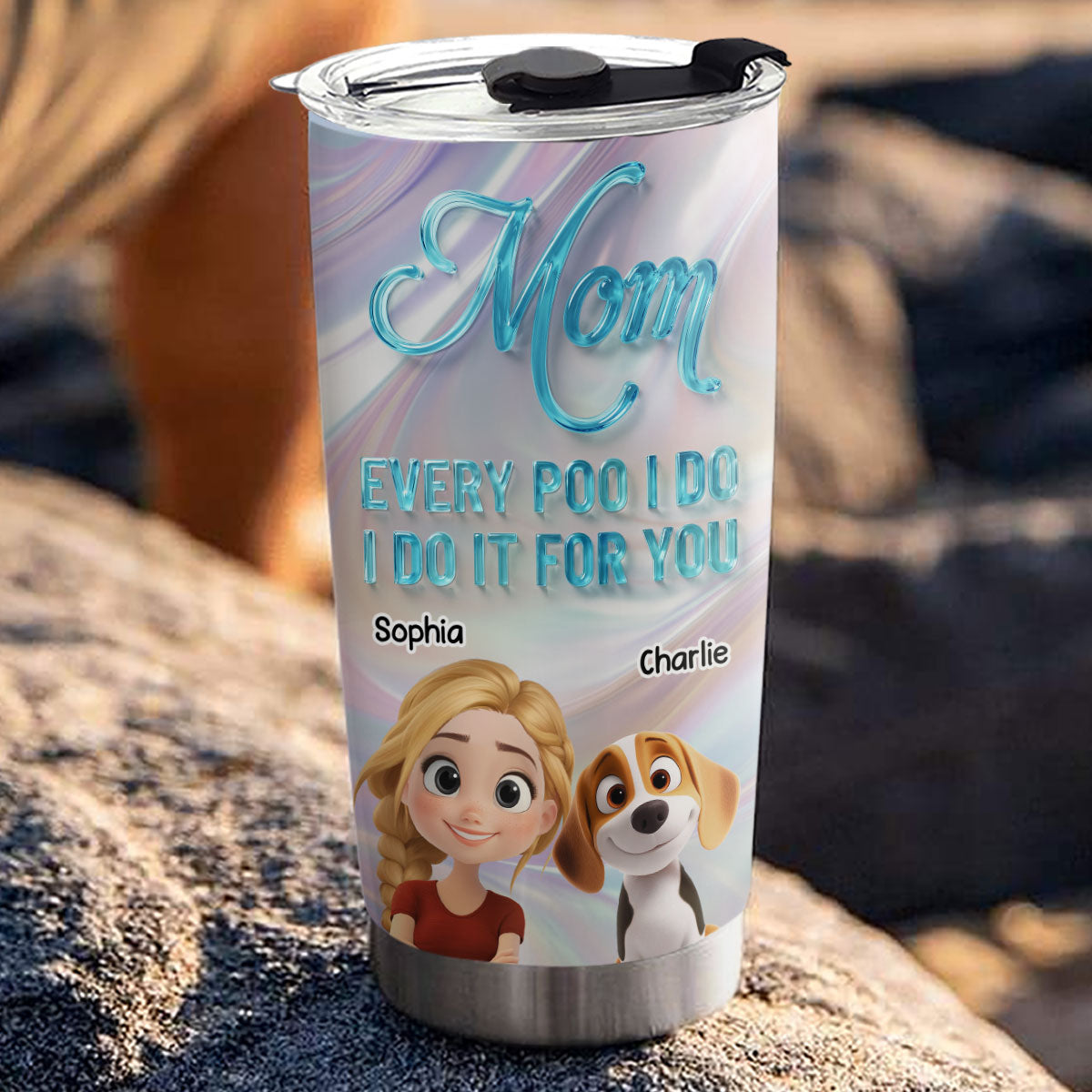 Custom Christmas Birthday Gifts For Dog Mom, Dog Lovers • Dogs Make Me Happy - Personalized 3D Effect Tumbler