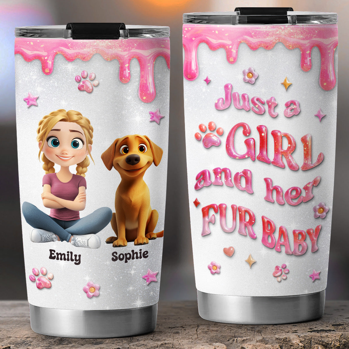 Custom Christmas Birthday Gifts For Pet Mom, Pet Lovers • Every Day Is A Nice Day With MY Babies - Personalized 3D Effect Tumbler