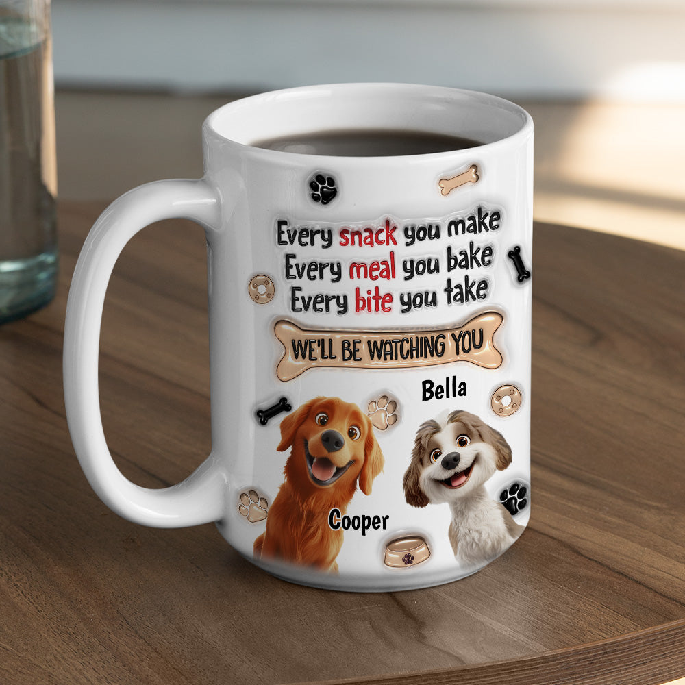 Custom Mother's Father's day Birthday Gifts For Dog Lovers • Snack Bribes - Personalized 3D Inflated Effect Mug