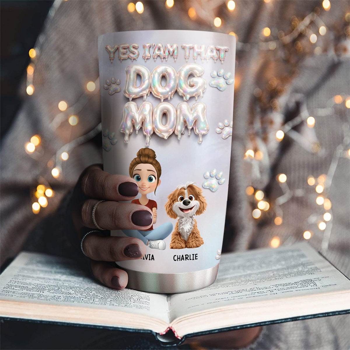 Custom Christmas Birthday Gifts For Dog Mom, Dog Lovers • Melting Into You - Personalized 3D Effect Tumbler