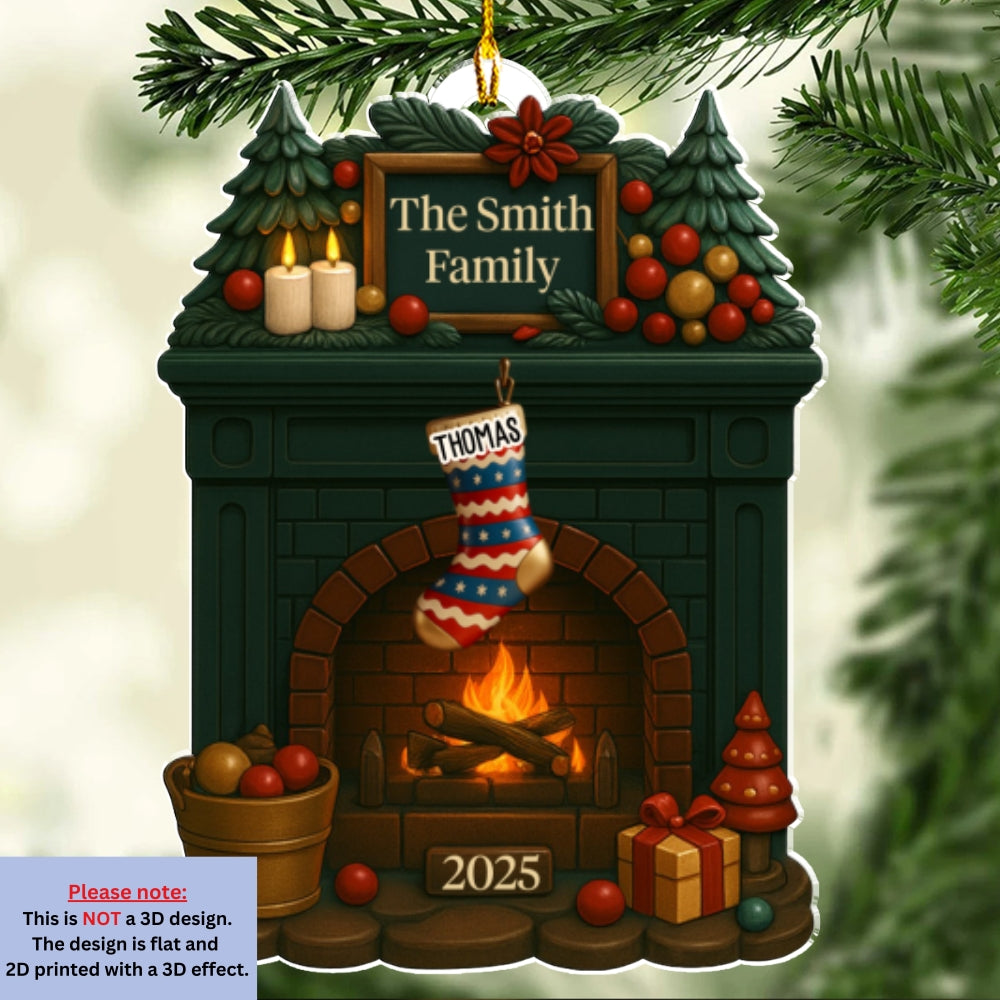 Family Fireplace - Personalized Acrylic Ornament