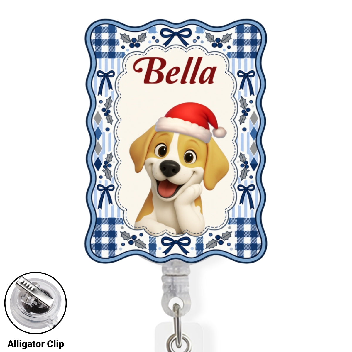 Santa Paws - Personalized Acrylic Badge Reel