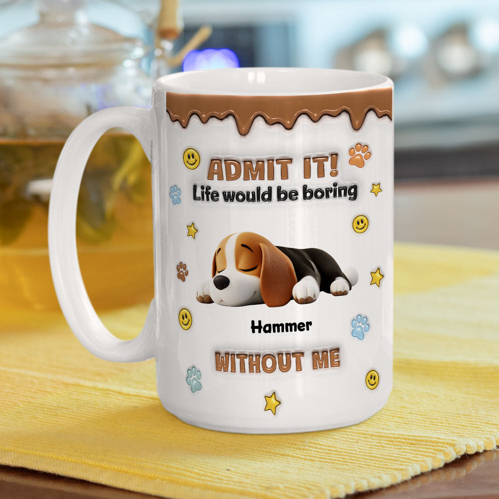 Custom Christmas Birthday Gifts For Dog Lovers • Dog Mom Dad Life Must Have Us - Personalized 3D Inflated Effect Mug