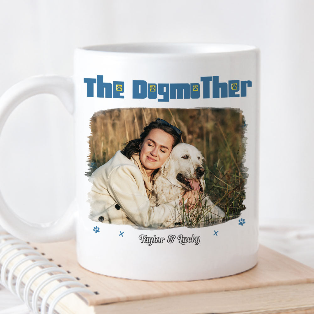 Custom Photo Christmas Birthday Gifts For Dog Mom, Dog Lovers • I Am The Dogmother Photo - Personalized Coffee Mug