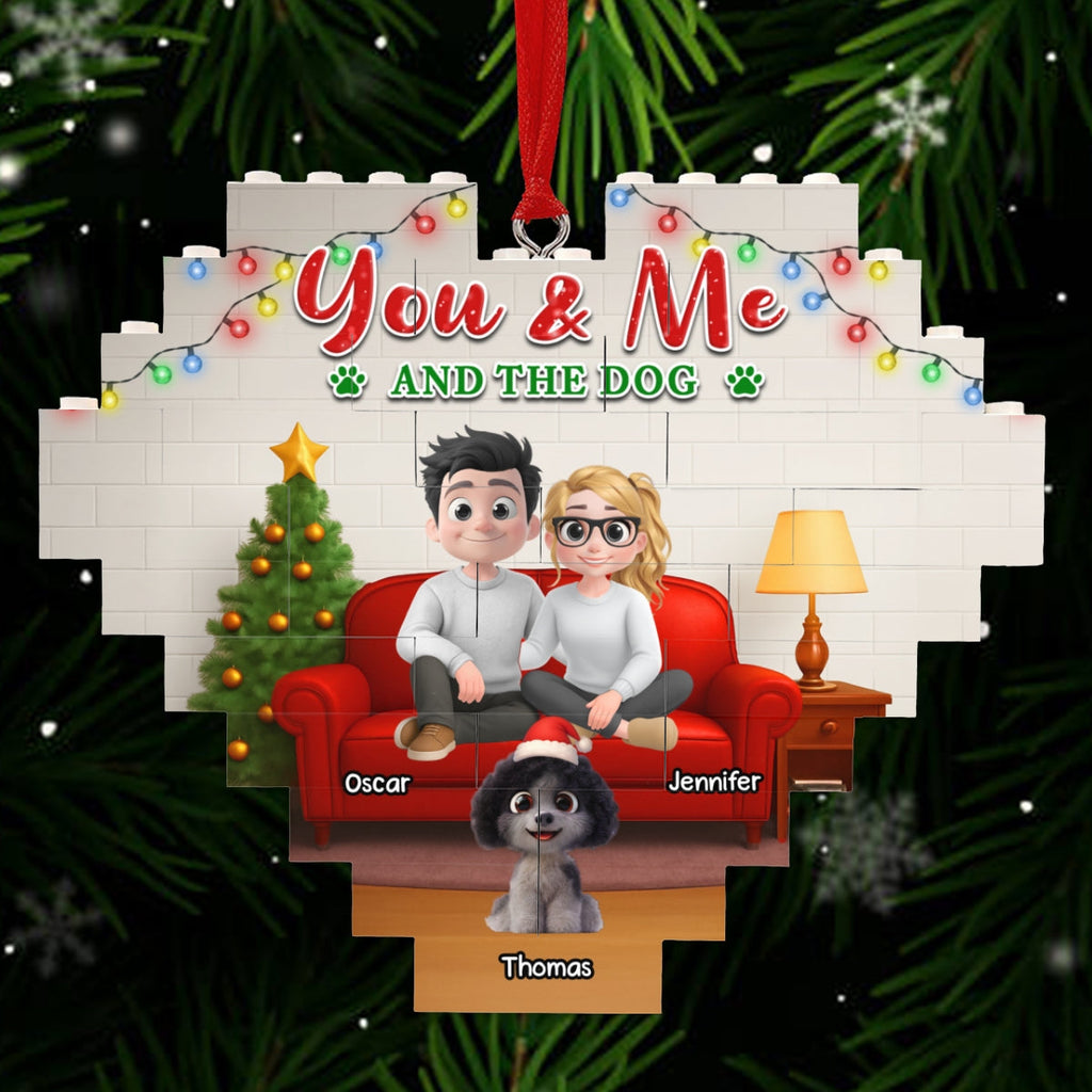 Custom Christmas Decor Home Birthday Gifts For Dog Lovers • In The Same Home - Personalized 3D Effect Heart Puzzle Ornament