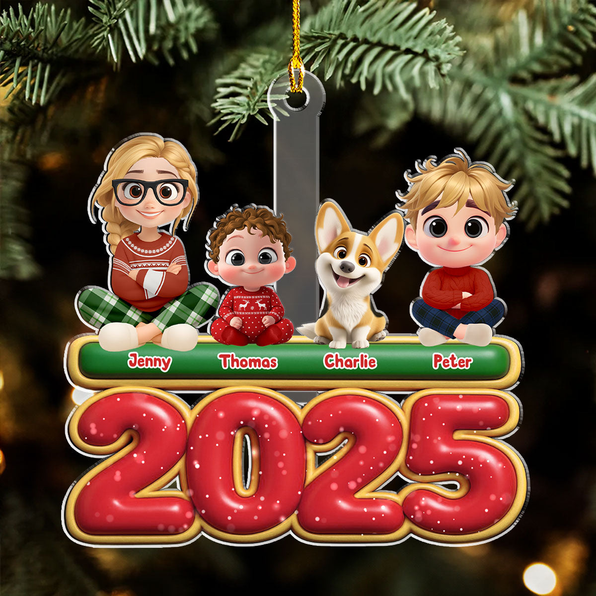 Custom Christmas Decor Home Birthday Gifts For Dog Lovers • My Kids Is Here - Personalized Acrylic Ornament