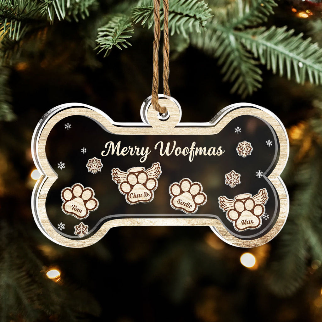 Paw Merry Woofmas - Personalized Acrylic Shaker Ornament