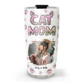Custom Christmas Birthday Gifts For Pet Lovers • Cat Mom Lovely Chibi Version Photo - Personalized 3D Inflated Effect Tumbler