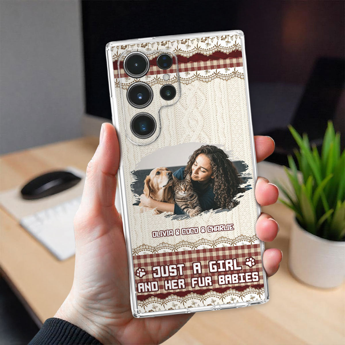 Just A Girl And Her Babies Photo - Personalized Phone Case