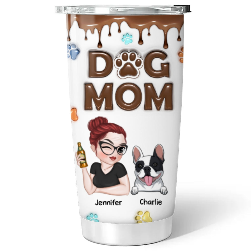 Custom Mother's day Birthday Gifts For Dog Mom, Dog Lovers • Cutest Dog Mom - Personalized 3D Inflated Effect Tumbler