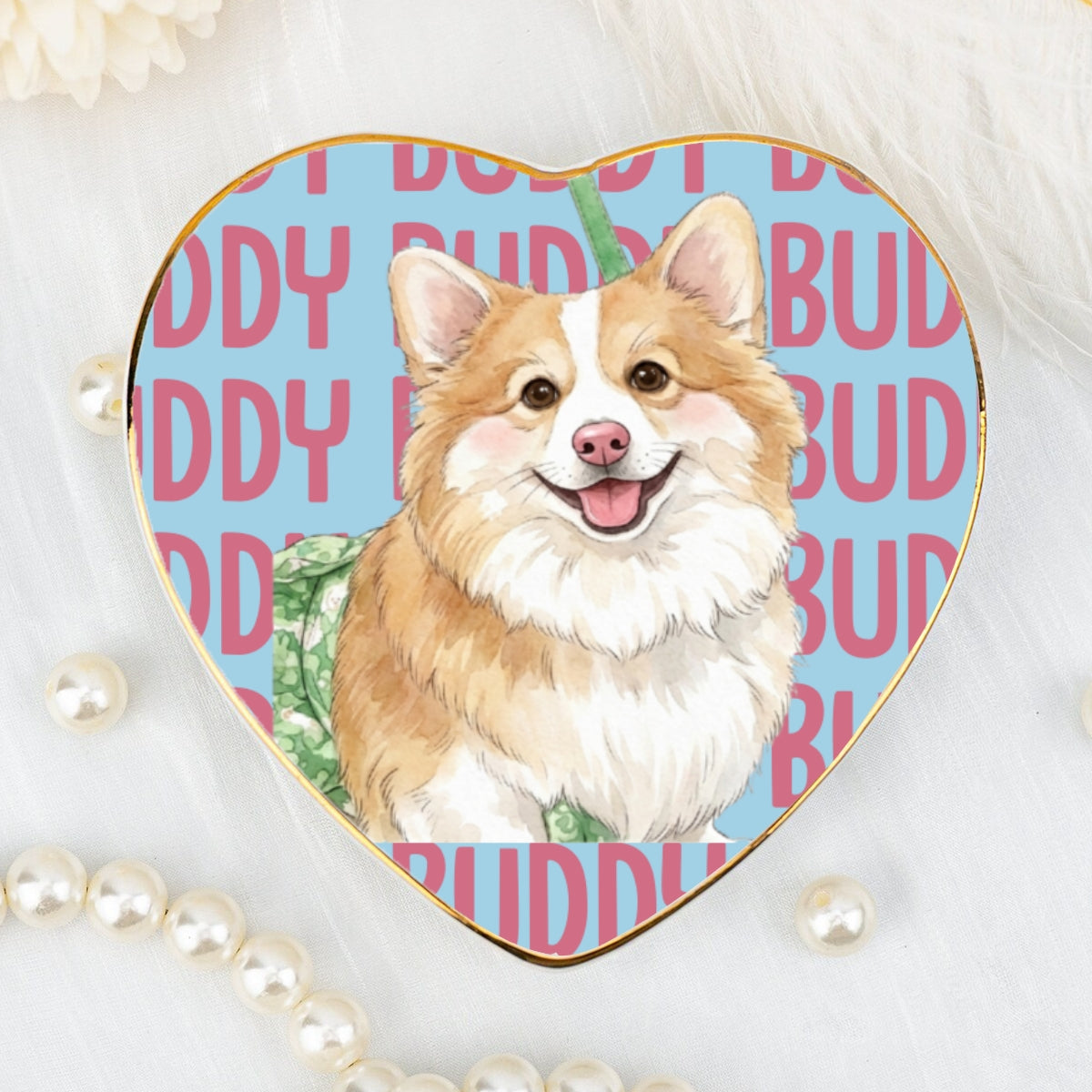 Custom Dog Portrait Trinket Dish Gift For Dog Mom • Paws In Watercolor - Personalized Jewelry Dish