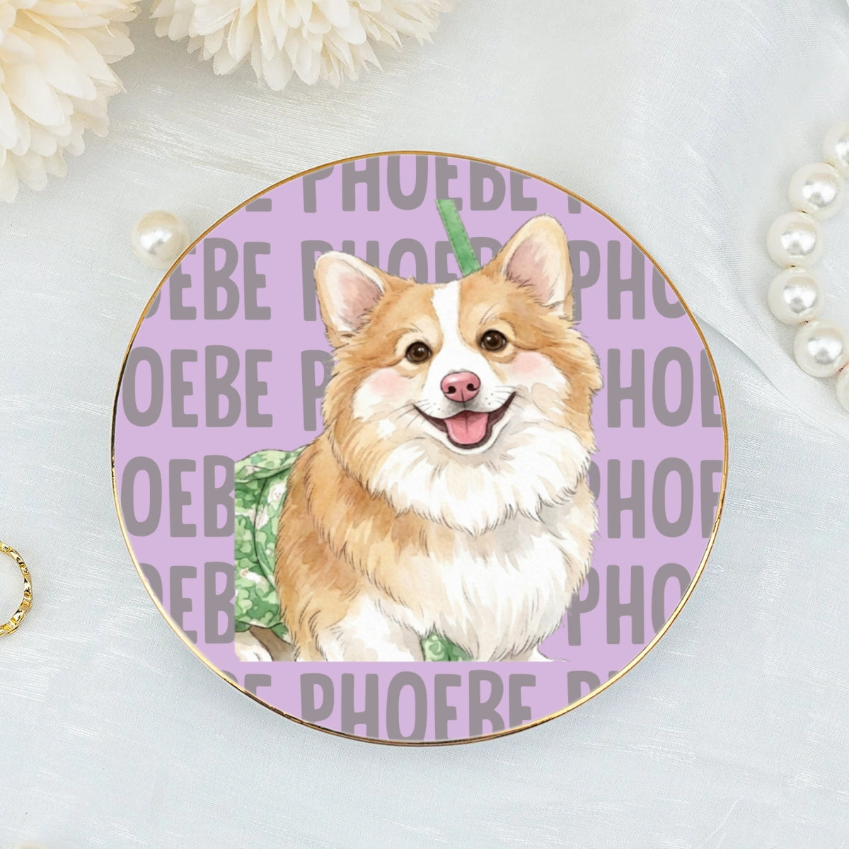 Custom Dog Portrait Trinket Dish Gift For Dog Mom • Paws In Watercolor - Personalized Jewelry Dish