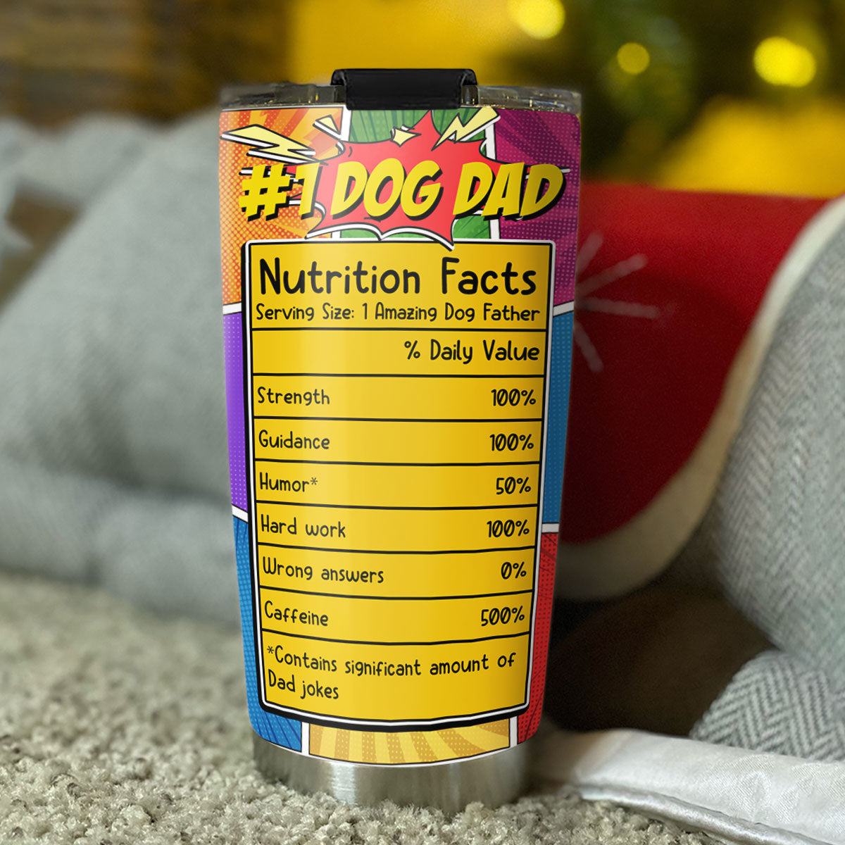 Custom Christmas Birthday Gifts For Dog Dad, Dog Lovers • Super Dog Dad - Personalized Tumbler