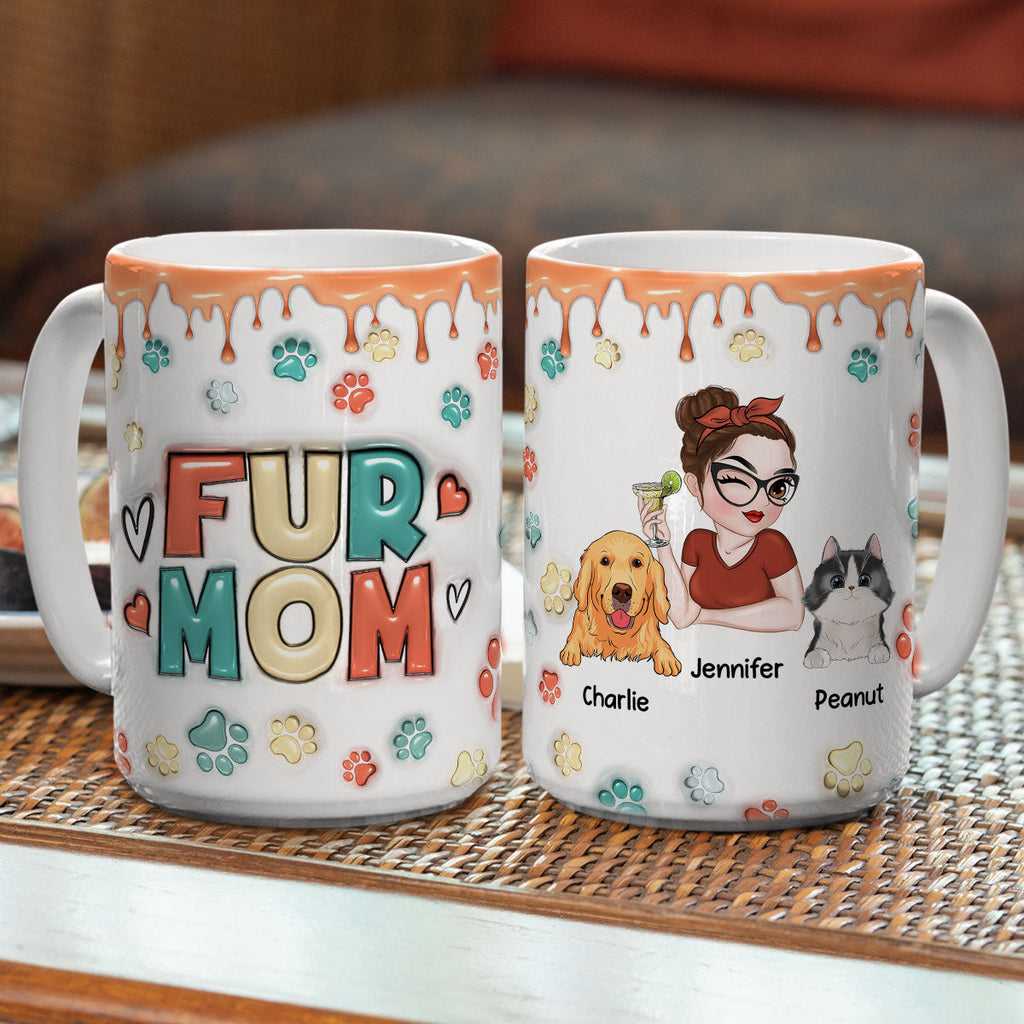 Custom Mother's day Birthday Gifts For Dog Mom, Dog Lovers • Mom Of Pets Version 2 - Personalized 3D Inflated Effect Mug