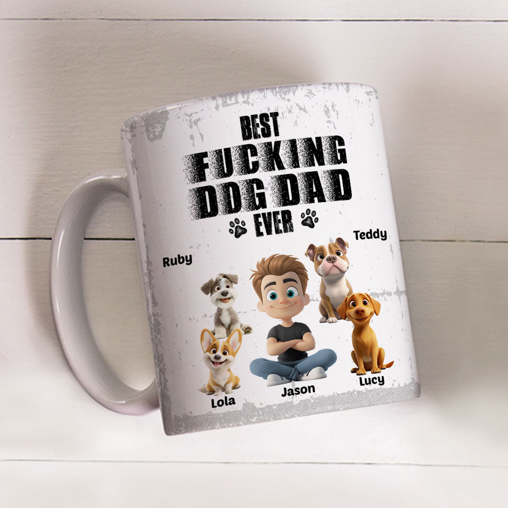 Custom Father's day Birthday Gifts For Dog Dad, Dog Lovers • Best Dad Ever - Personalized Coffee Mug
