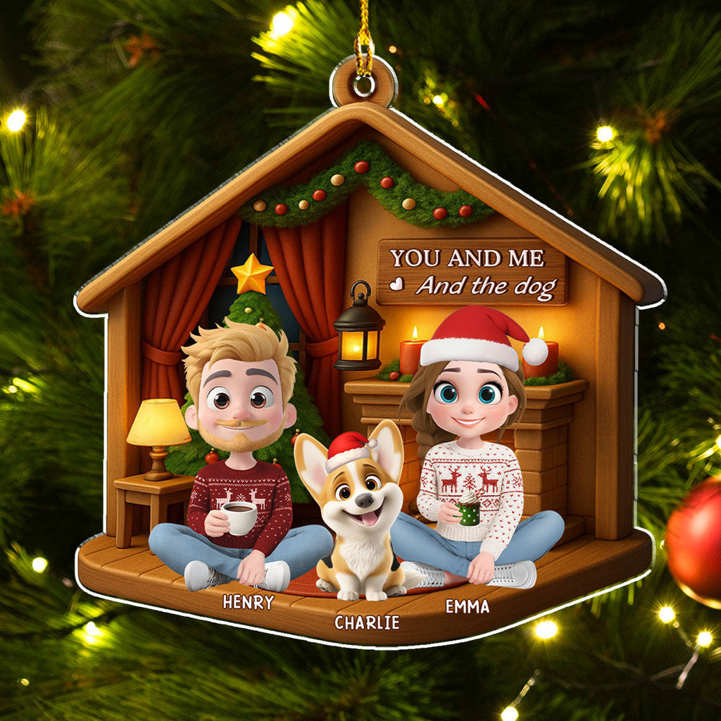 Custom Christmas Decor Home Birthday Gifts For Dog Lovers • Joyful Home Forever Now - Personalized 3D Effect Acrylic Ornament