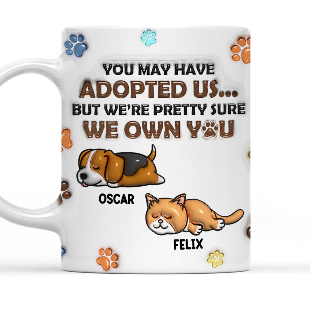 Custom Mother's day Birthday Gifts For Cat Mom, Cat Lovers • We Sure We Own You Version 2 - Personalized 3D Inflated Effect Mug